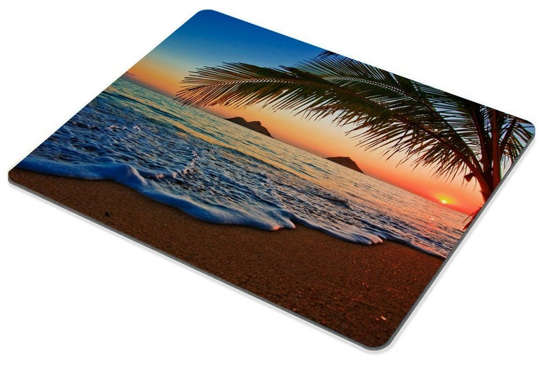Smooffly Hawaiian Mouse Pad, Pacific Sunrise at Lanikai Beach, Hawaii Colorful Sky Wavy Ocean Surface Scene,Customized Rectangle Non-Slip Rubber Mousepad Gaming Mouse Pad, 9.5 X 7.9 Inches - Image 3